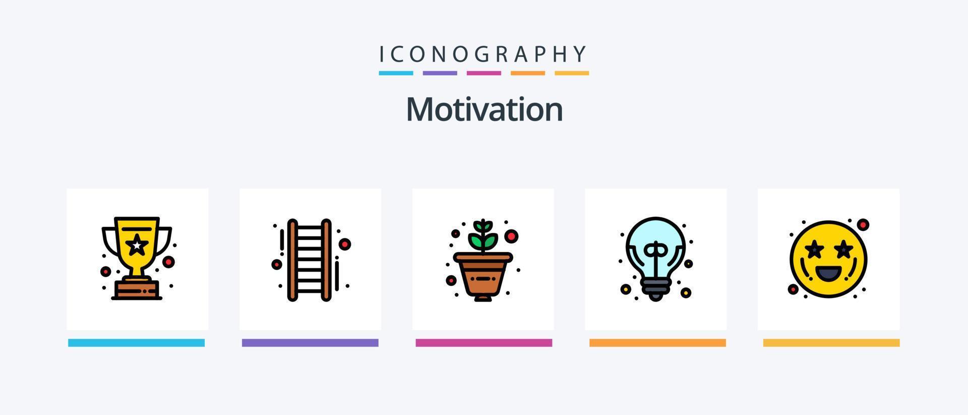 Motivation Line Filled 5 Icon Pack Including pointer. direction. graph. success. up. Creative Icons Design vector