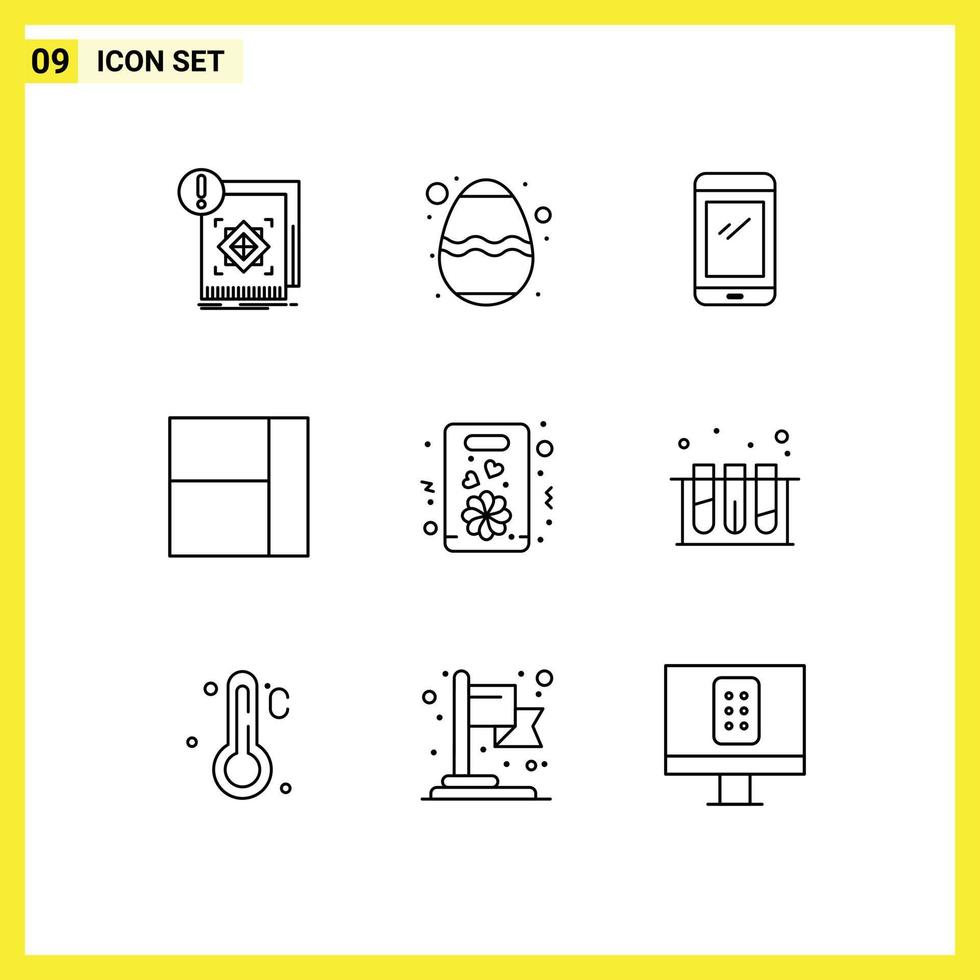 9 Universal Outline Signs Symbols of gift layout festival grid android Editable Vector Design Elements