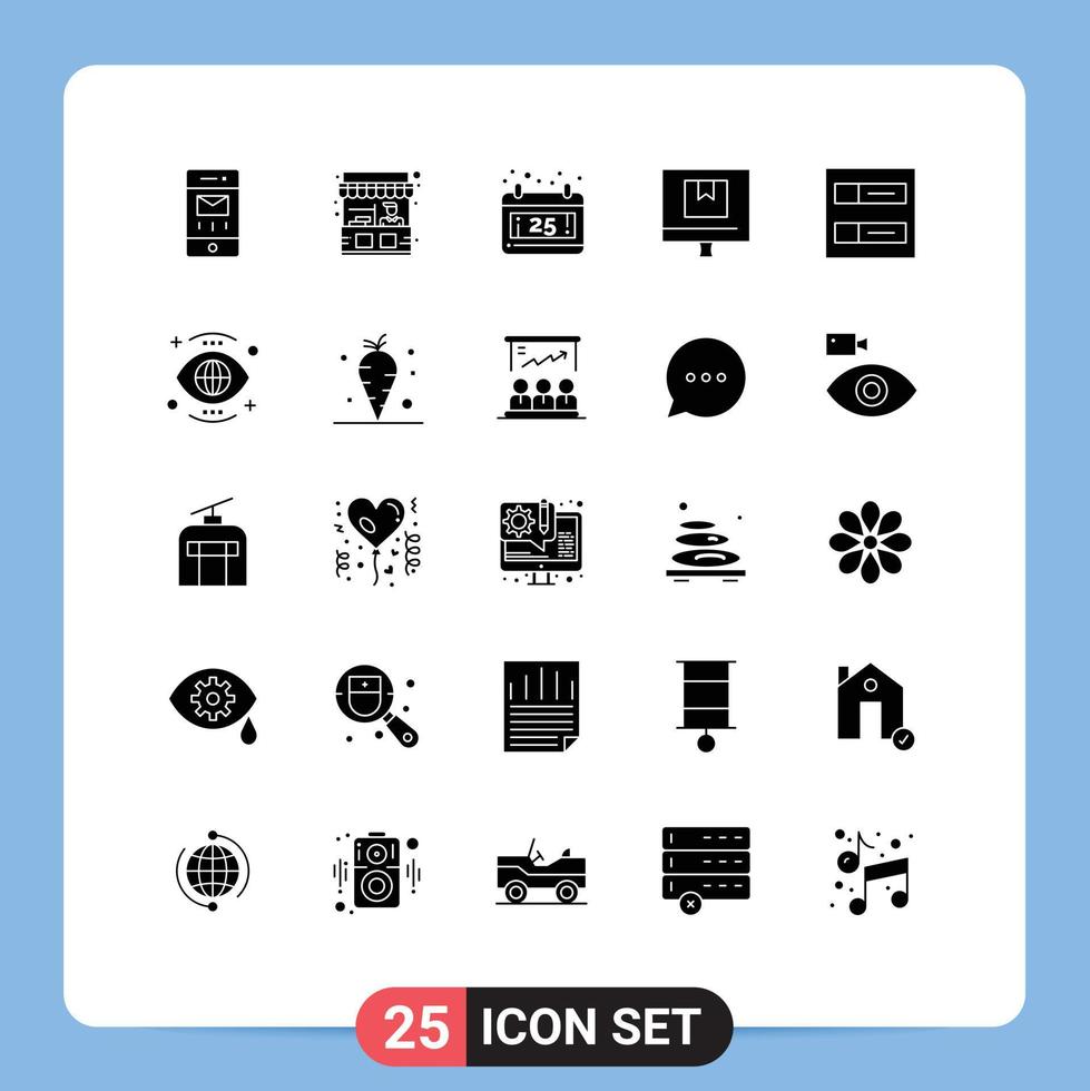 25 Creative Icons Modern Signs and Symbols of grid online calendar e commerce Editable Vector Design Elements