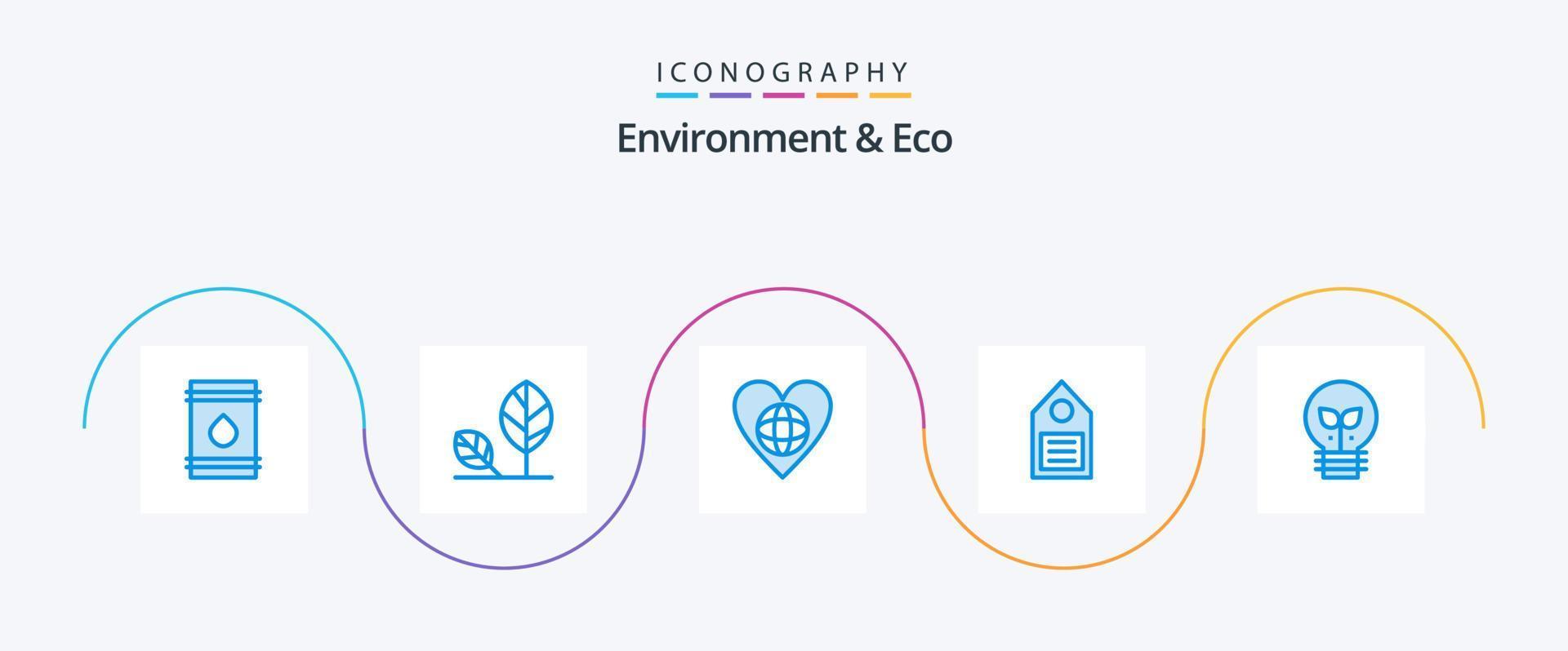 Environment And Eco Blue 5 Icon Pack Including environment. eco. leaf. like. world vector