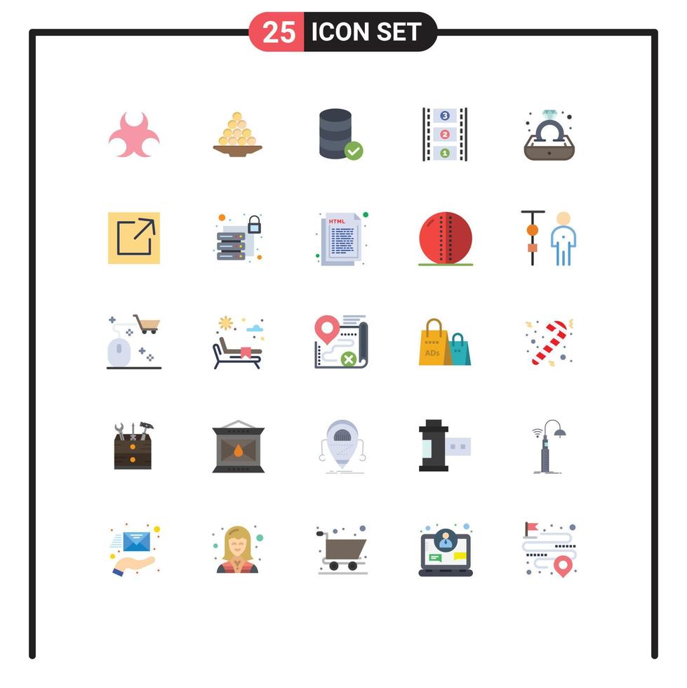 Universal Icon Symbols Group of 25 Modern Flat Colors of movie reel film reel laddu web security Editable Vector Design Elements