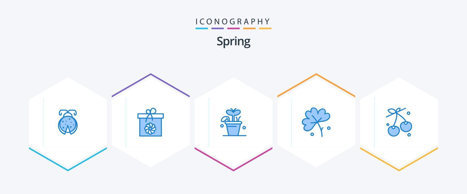 Spring 25 Blue icon pack including cherry. spring flower. growth. flower. anemone vector