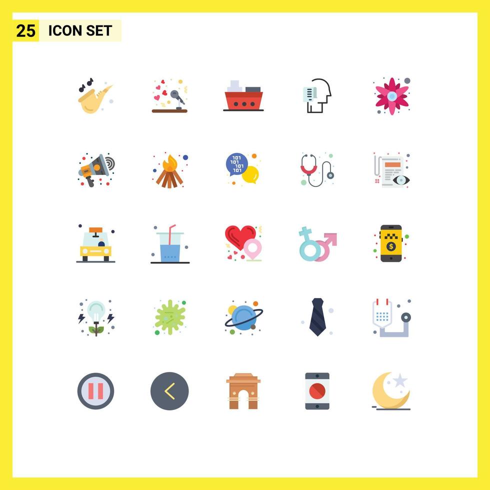 25 Universal Flat Colors Set for Web and Mobile Applications rose schedule boat person human Editable Vector Design Elements