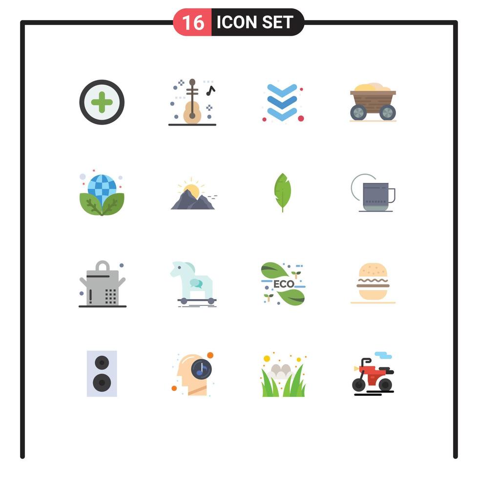 16 Universal Flat Color Signs Symbols of hill environment keyboard ecology bangladesh Editable Pack of Creative Vector Design Elements