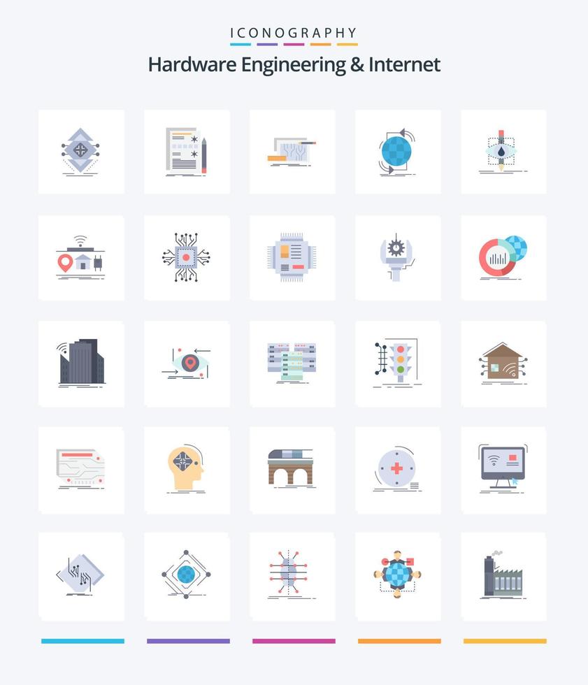 Creative Hardware Engineering And Internet 25 Flat icon pack  Such As internet. connectivity. hardware. engineering. circuit vector
