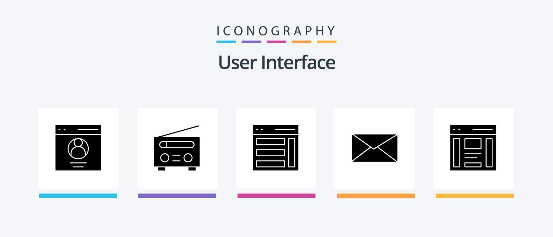 User Interface Glyph 5 Icon Pack Including user. mail. user. user. right. Creative Icons Design vector