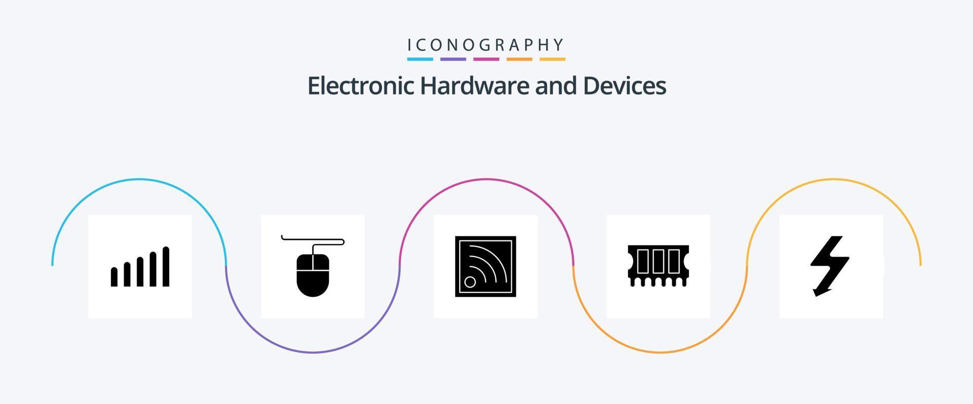 Devices Glyph 5 Icon Pack Including . memory. photo vector