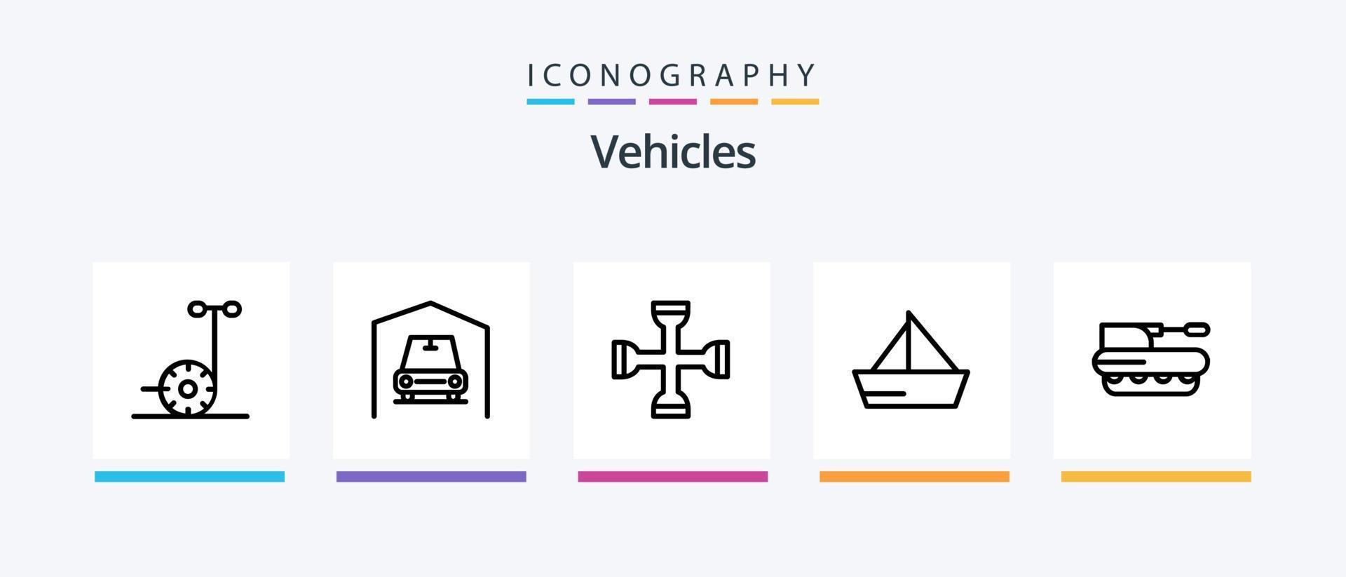 Vehicles Line 5 Icon Pack Including . star. bathyscaphe. important. transport. Creative Icons Design vector