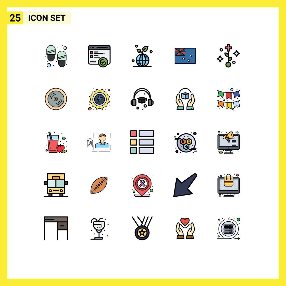Set of 25 Modern UI Icons Symbols Signs for healthcare flag green country aussie Editable Vector Design Elements