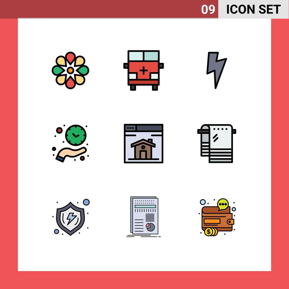 9 Creative Icons Modern Signs and Symbols of web time vehicles hold clock Editable Vector Design Elements