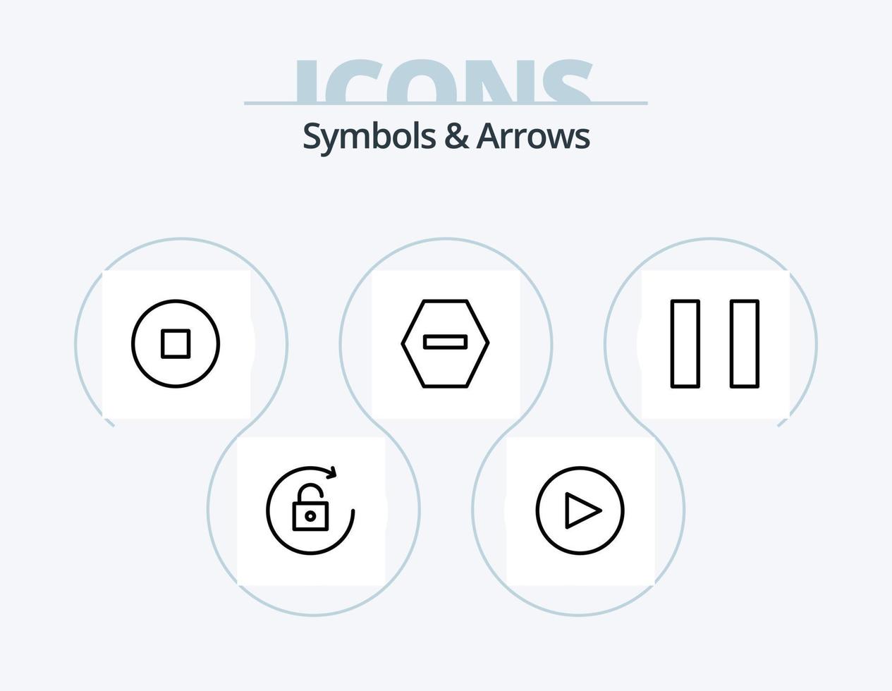 Symbols and Arrows Line Icon Pack 5 Icon Design. . ban. . clockwise vector