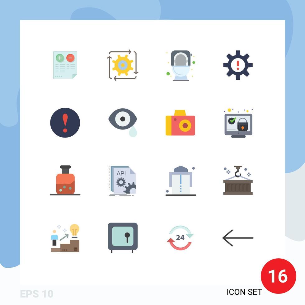 Flat Color Pack of 16 Universal Symbols of resources human flow hr flush Editable Pack of Creative Vector Design Elements