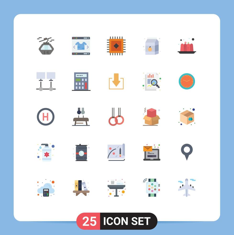Set of 25 Modern UI Icons Symbols Signs for jelly cake shopping milk drink Editable Vector Design Elements