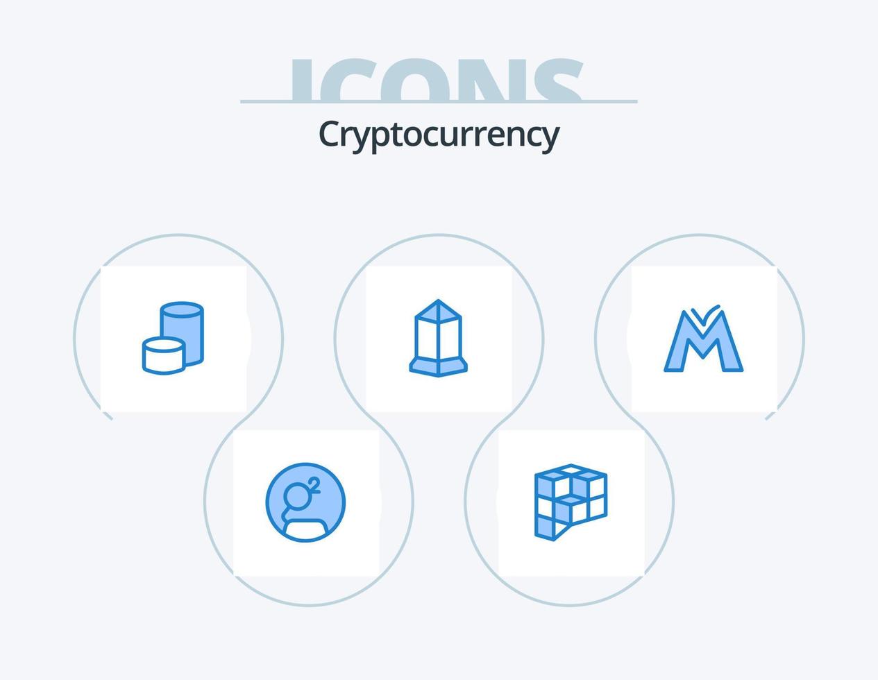Cryptocurrency Blue Icon Pack 5 Icon Design. coin. crypto currency. nova coin. crypto. lisk vector