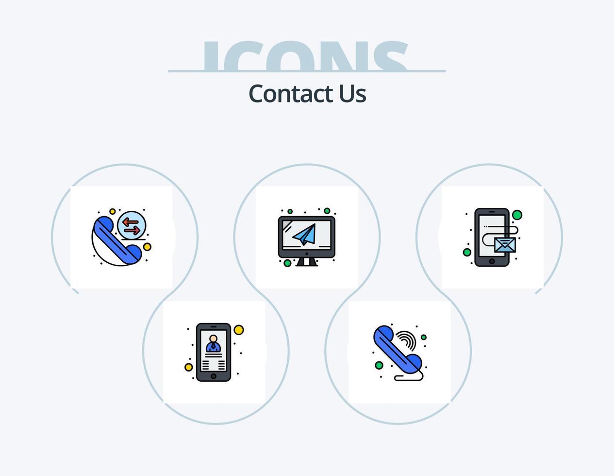 Contact Us Line Filled Icon Pack 5 Icon Design. exchange. mobile. marketing. email. message vector