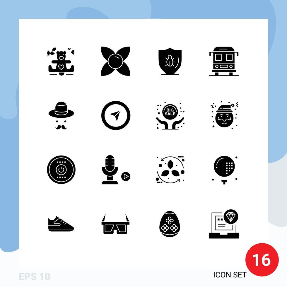 Stock Vector Icon Pack of 16 Line Signs and Symbols for brim transport bug school shield Editable Vector Design Elements