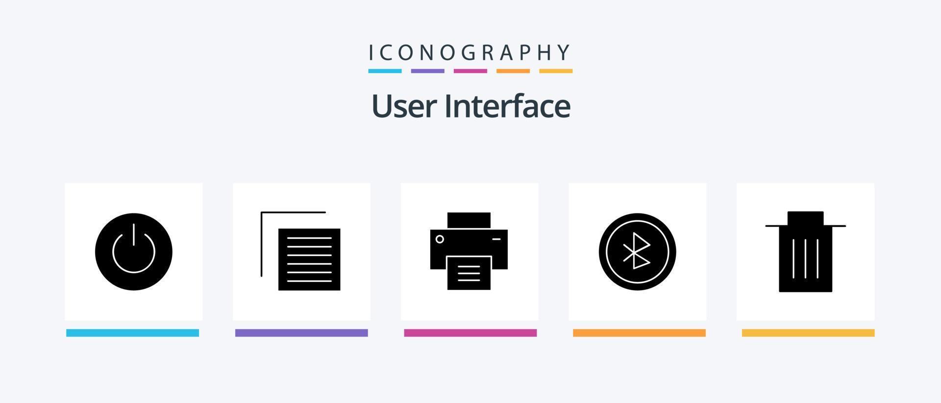 User Interface Glyph 5 Icon Pack Including delete. ui. interface. bluetooth. user. Creative Icons Design vector