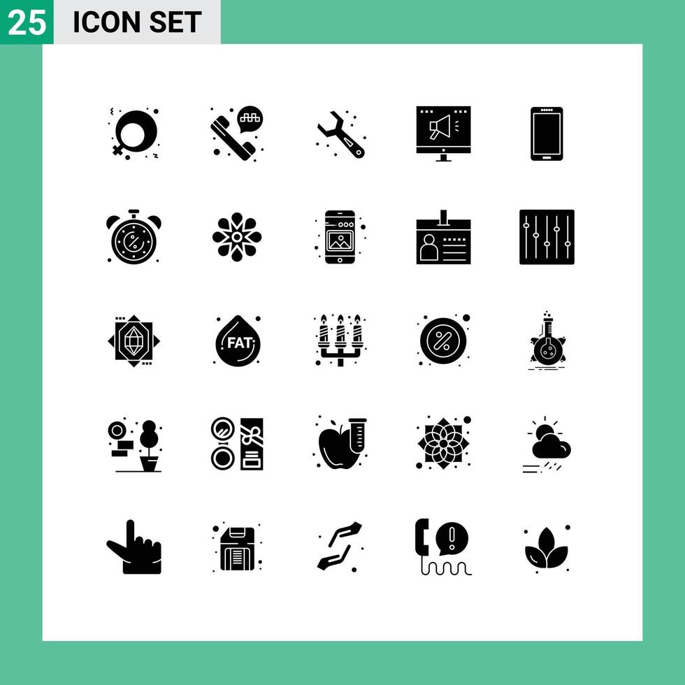 Set of 25 Modern UI Icons Symbols Signs for huawei smart phone tools phone marketing Editable Vector Design Elements