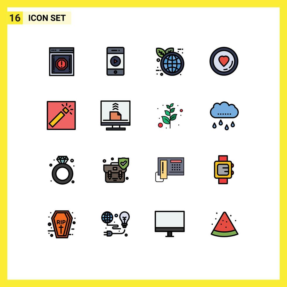 16 Creative Icons Modern Signs and Symbols of photographer valentine speaker lover heart Editable Creative Vector Design Elements