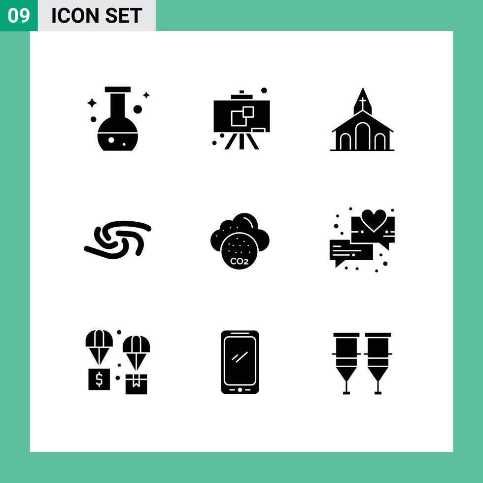 9 Universal Solid Glyph Signs Symbols of pollustion crypto currency celebration crypto syscoin Editable Vector Design Elements