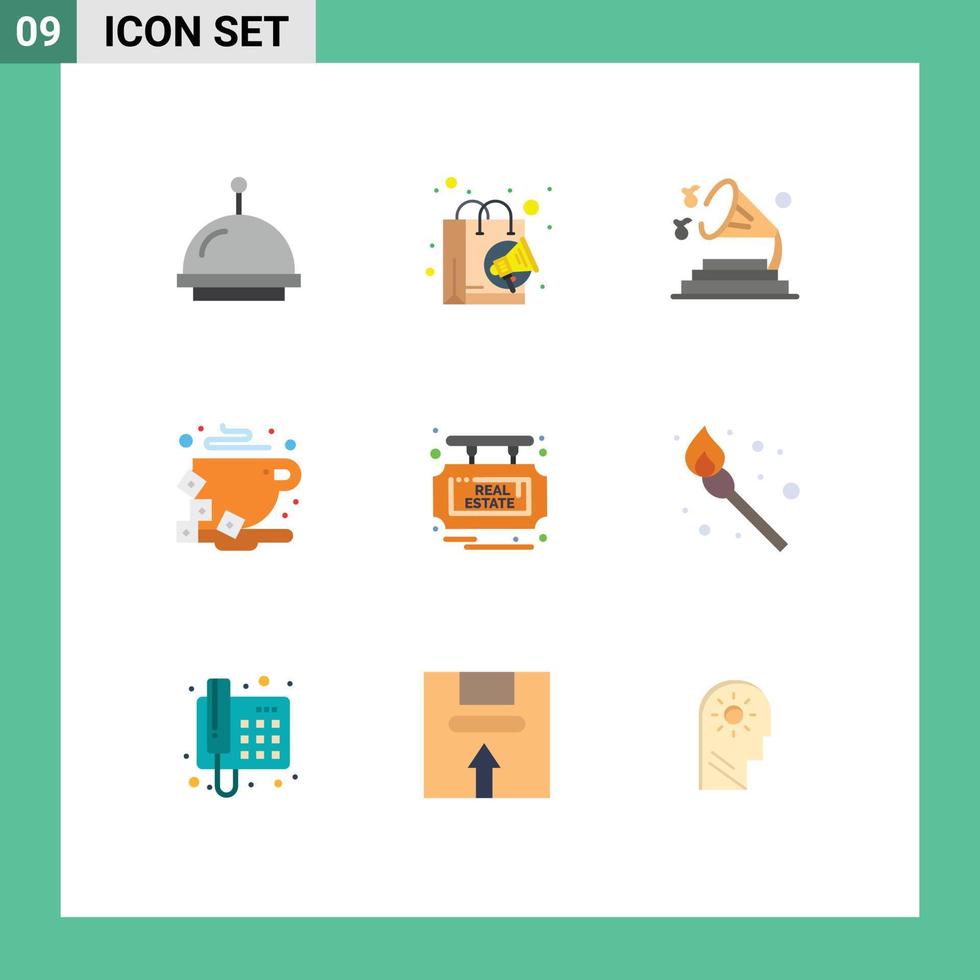 Stock Vector Icon Pack of 9 Line Signs and Symbols for real board sound bean coffee Editable Vector Design Elements