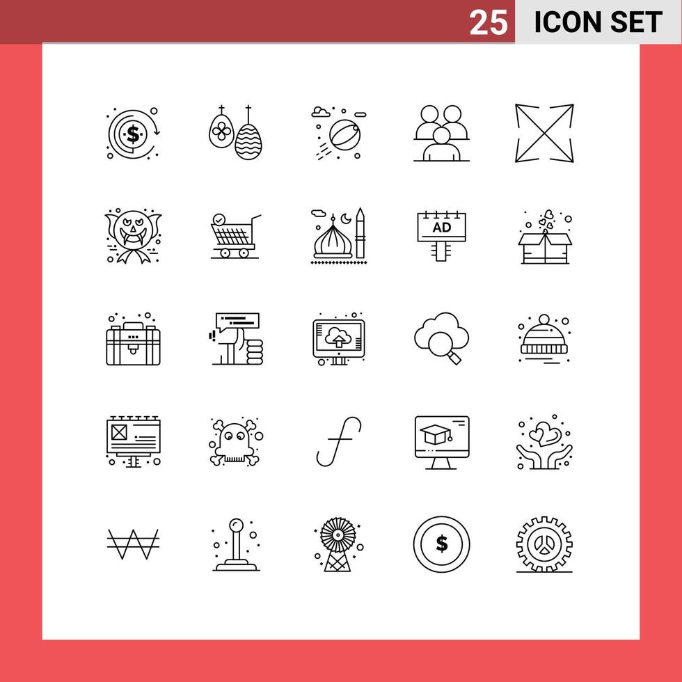 Pictogram Set of 25 Simple Lines of zoom arrow water human corporate Editable Vector Design Elements