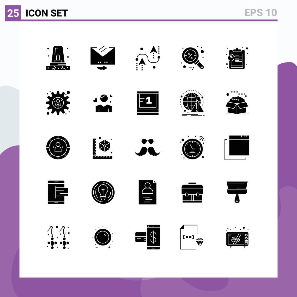 conjunto de 25 moderno ui íconos símbolos señales para análisis lupa codificación encontrar programación editable vector diseño elementos