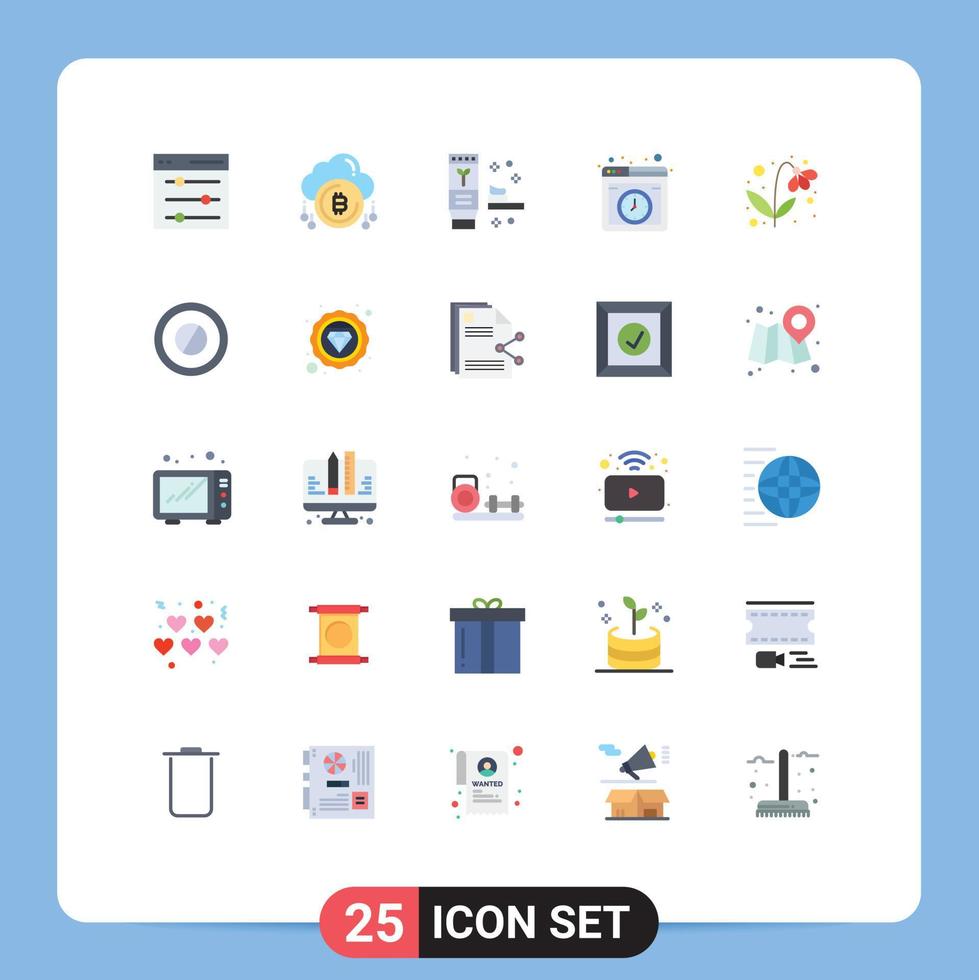 25 Universal Flat Colors Set for Web and Mobile Applications flower internet currency hosting produce Editable Vector Design Elements