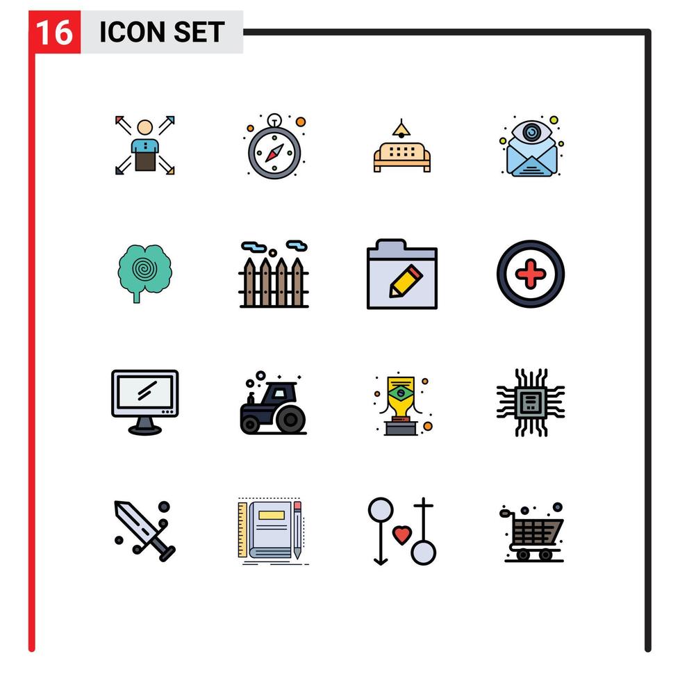 Set of 16 Modern UI Icons Symbols Signs for find email logistics attachment lump Editable Creative Vector Design Elements