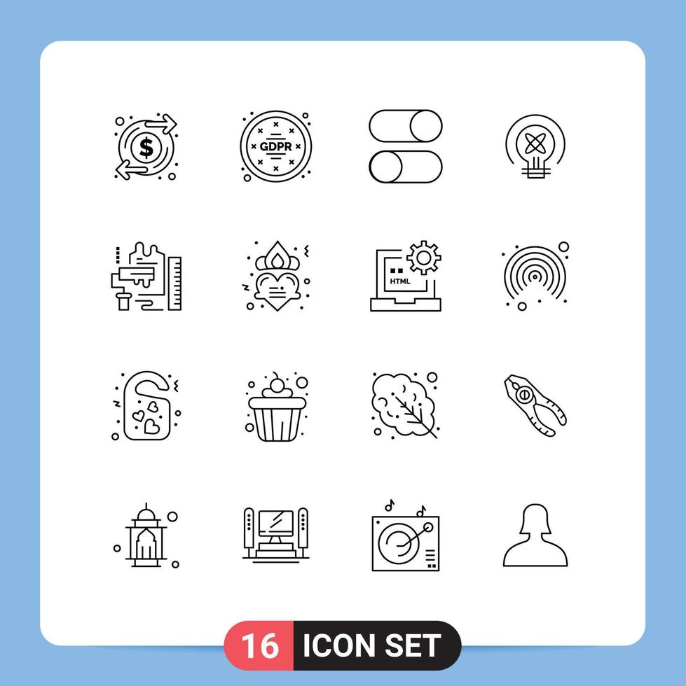 16 Thematic Vector Outlines and Editable Symbols of decoration idea ellipsis light settings Editable Vector Design Elements