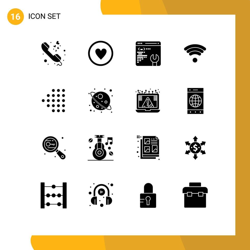 16 Creative Icons Modern Signs and Symbols of space left development arrow wifi Editable Vector Design Elements