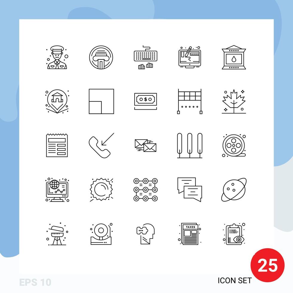 25 Thematic Vector Lines and Editable Symbols of lantern fire interface screen design Editable Vector Design Elements