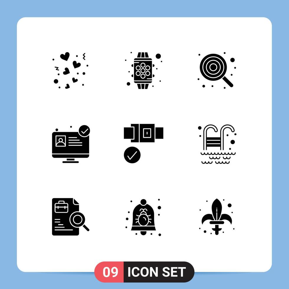 9 Universal Solid Glyph Signs Symbols of belt medical app feature hospital website kid Editable Vector Design Elements