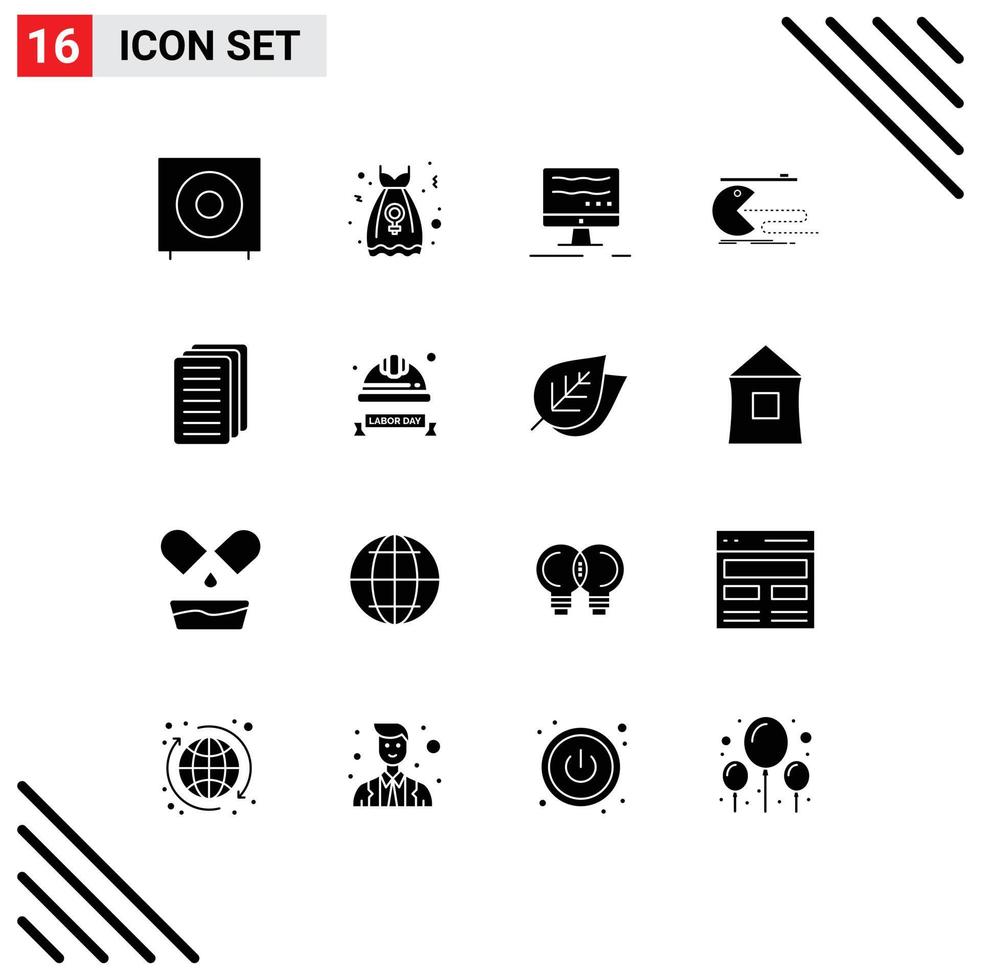 16 Creative Icons Modern Signs and Symbols of business gaming women game character Editable Vector Design Elements