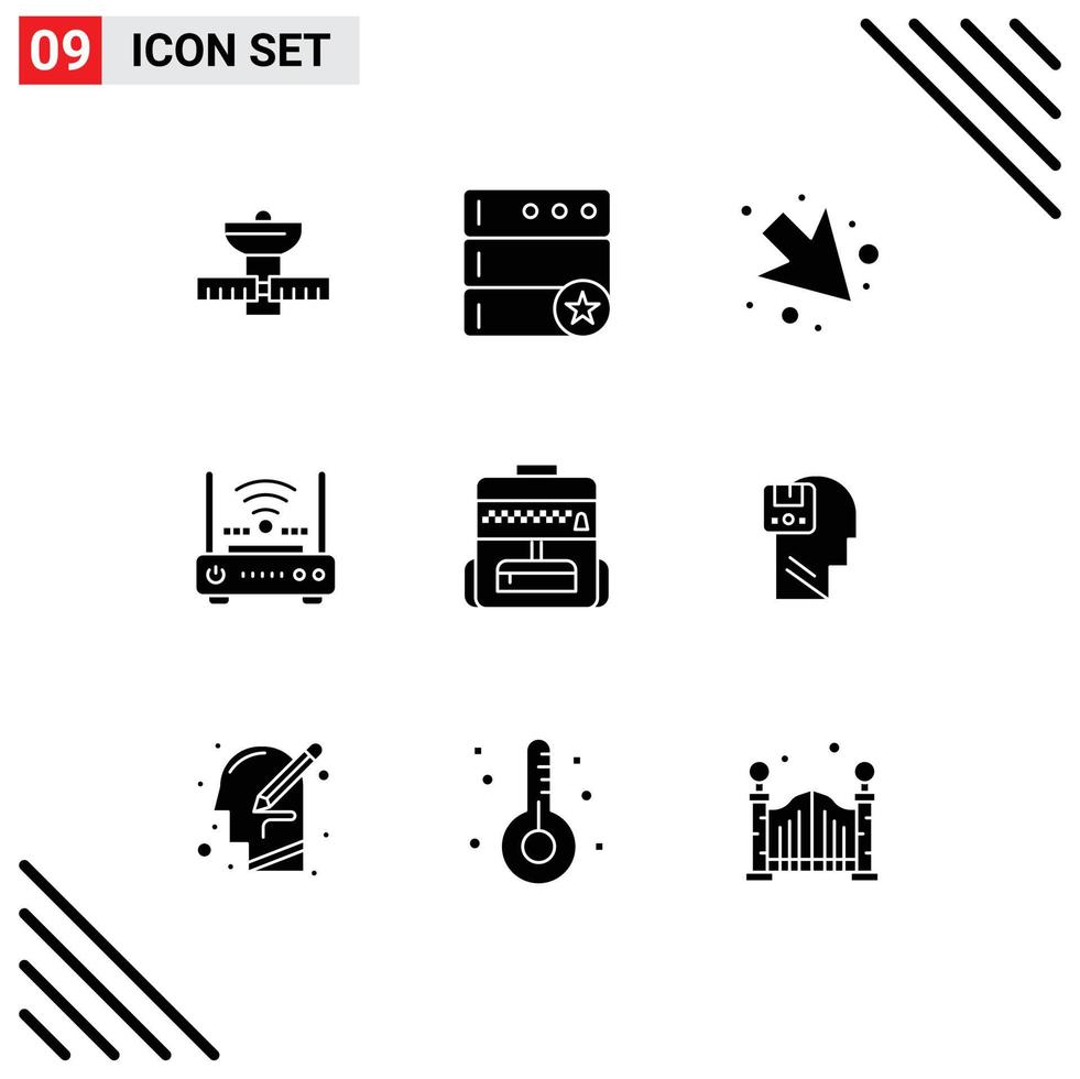 9 Creative Icons Modern Signs and Symbols of education modem arrow internet wifi Editable Vector Design Elements