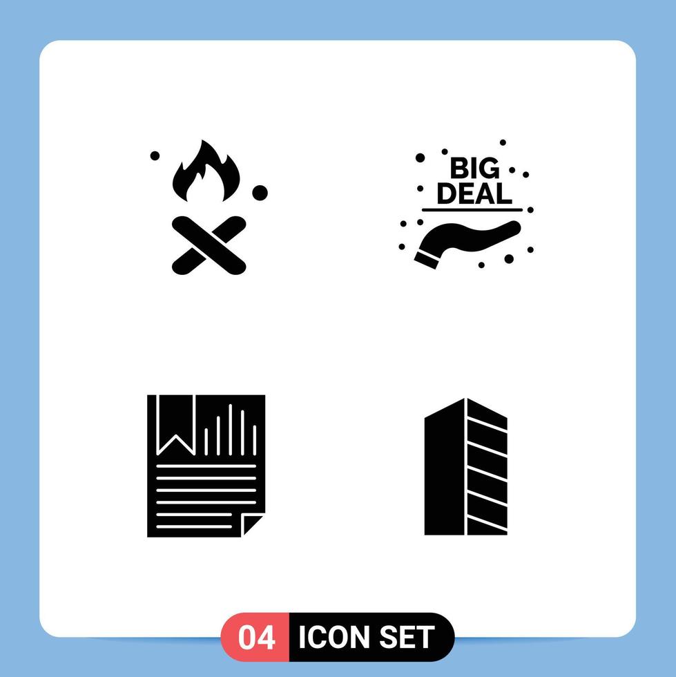 4 Creative Icons Modern Signs and Symbols of burn bookmark pollution buy page Editable Vector Design Elements