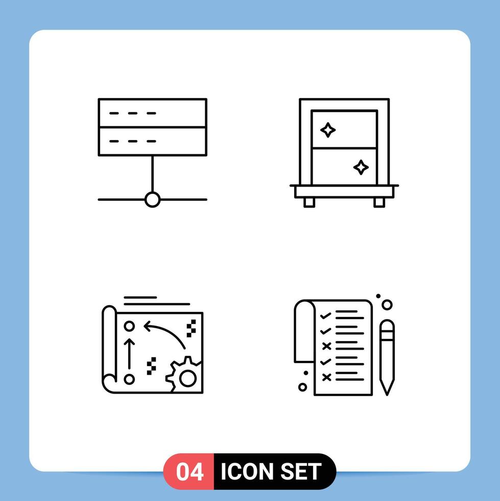 Universal Icon Symbols Group of 4 Modern Filledline Flat Colors of admin automation server dressing technology Editable Vector Design Elements