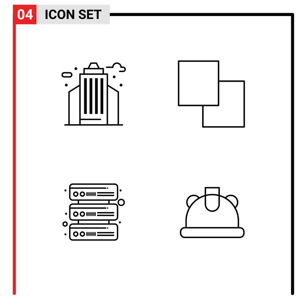 Pack of 4 creative Filledline Flat Colors of city network office swap construction Editable Vector Design Elements