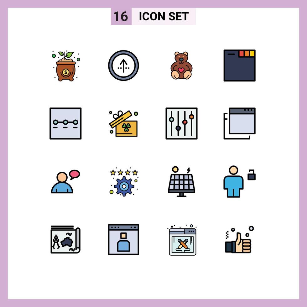 conjunto de dieciséis moderno ui íconos símbolos señales para pasos web ui pestañas Boda editable creativo vector diseño elementos