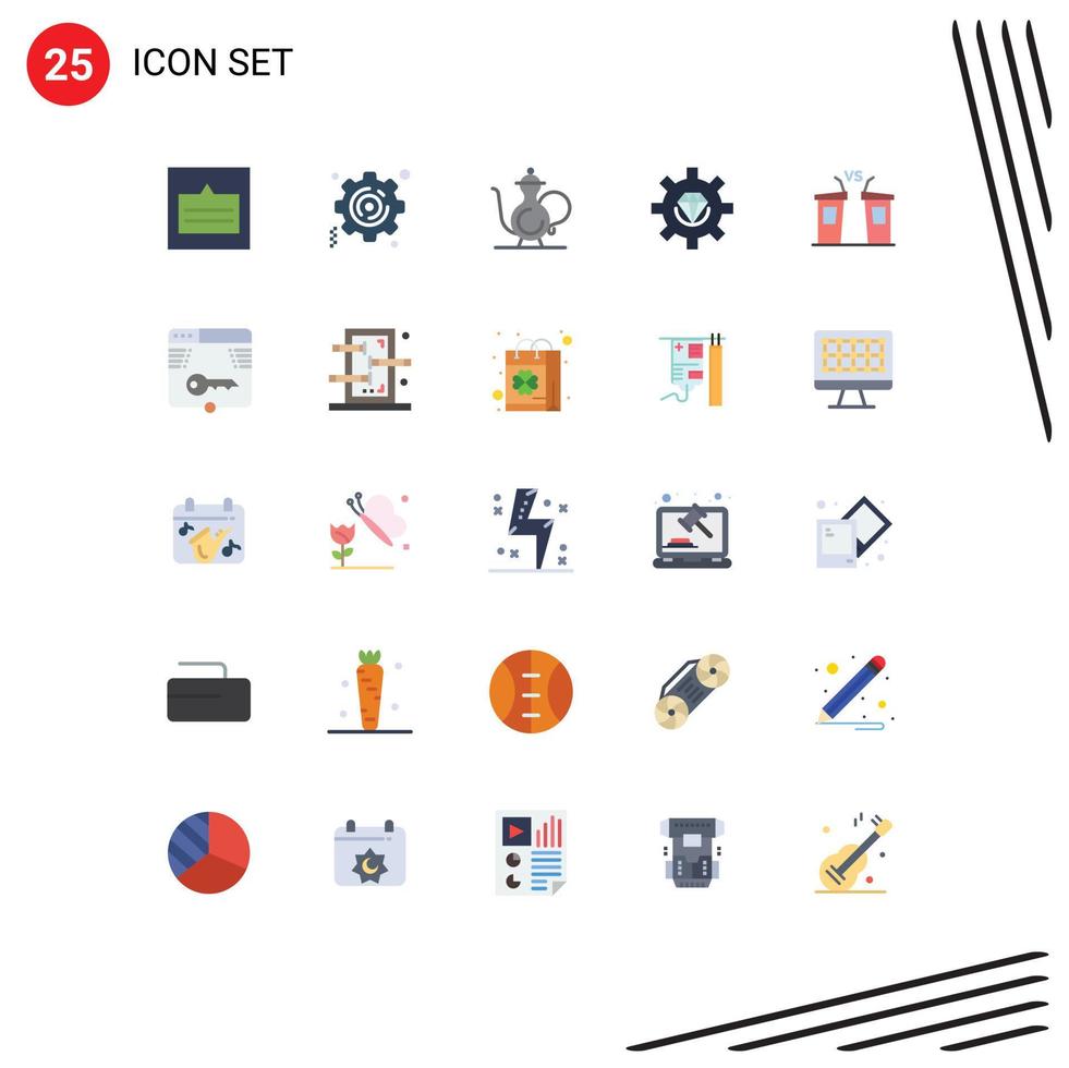 25 User Interface Flat Color Pack of modern Signs and Symbols of programming development abrahamic develop religion Editable Vector Design Elements