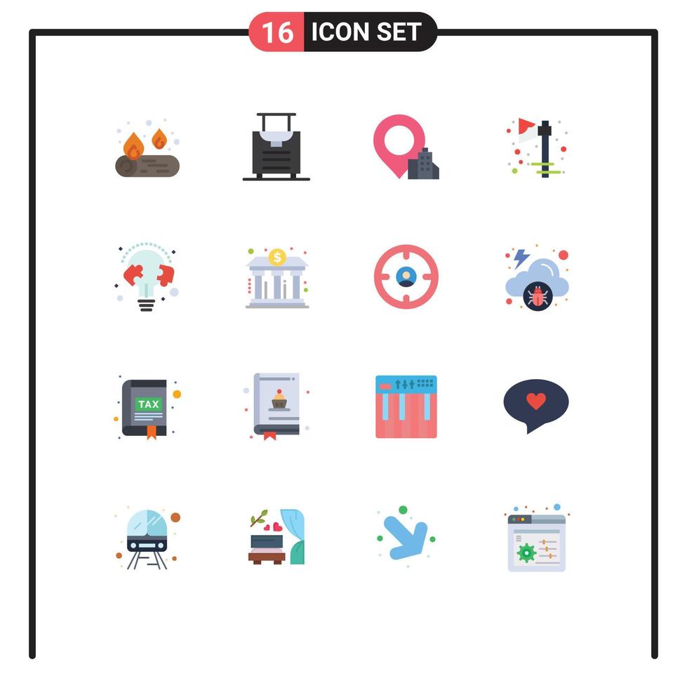 Stock Vector Icon Pack of 16 Line Signs and Symbols for bulb line hotel learn holiday Editable Pack of Creative Vector Design Elements