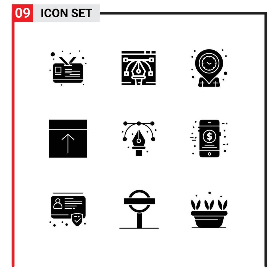 Stock Vector Icon Pack of 9 Line Signs and Symbols for design page location layout grid Editable Vector Design Elements