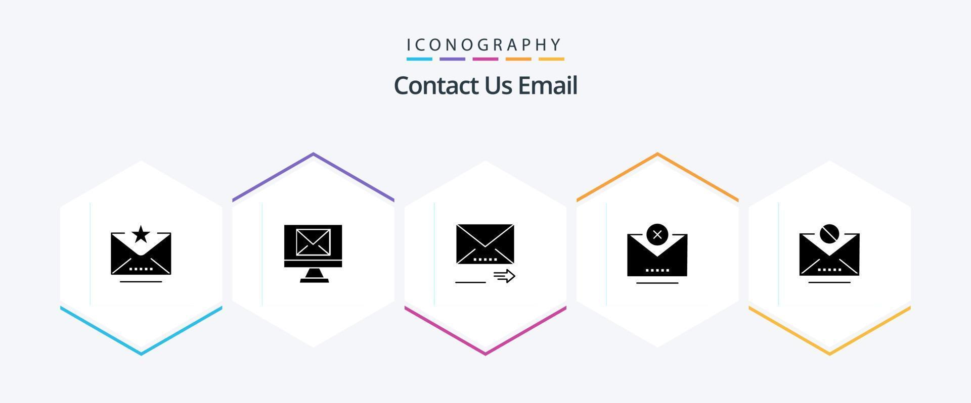 Email 25 Glyph icon pack including mail. email. forward. email. cancel vector