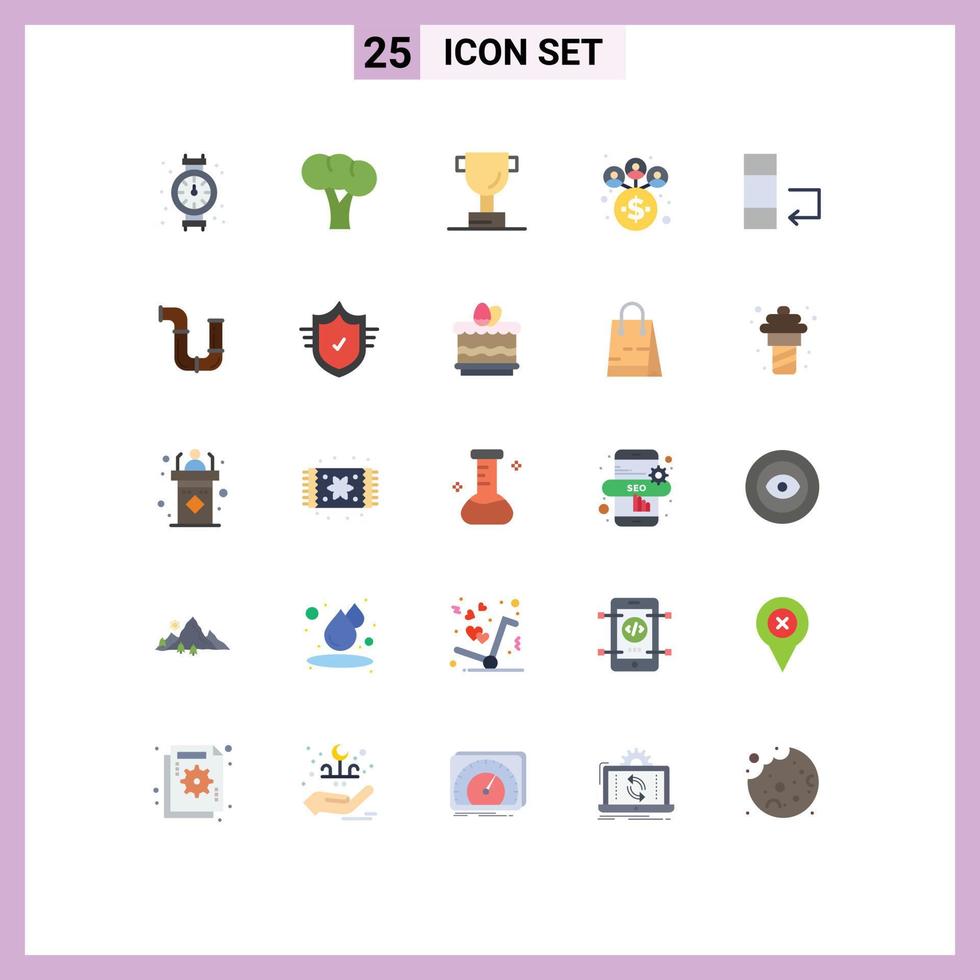 Modern Set of 25 Flat Colors Pictograph of plumber swap cup data network Editable Vector Design Elements