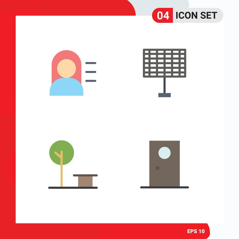 User Interface Pack of 4 Basic Flat Icons of education place battery city entrance Editable Vector Design Elements