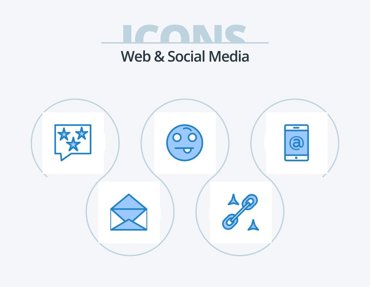 Web And Social Media Blue Icon Pack 5 Icon Design. . multimedia. rank. mobile. emoticon vector