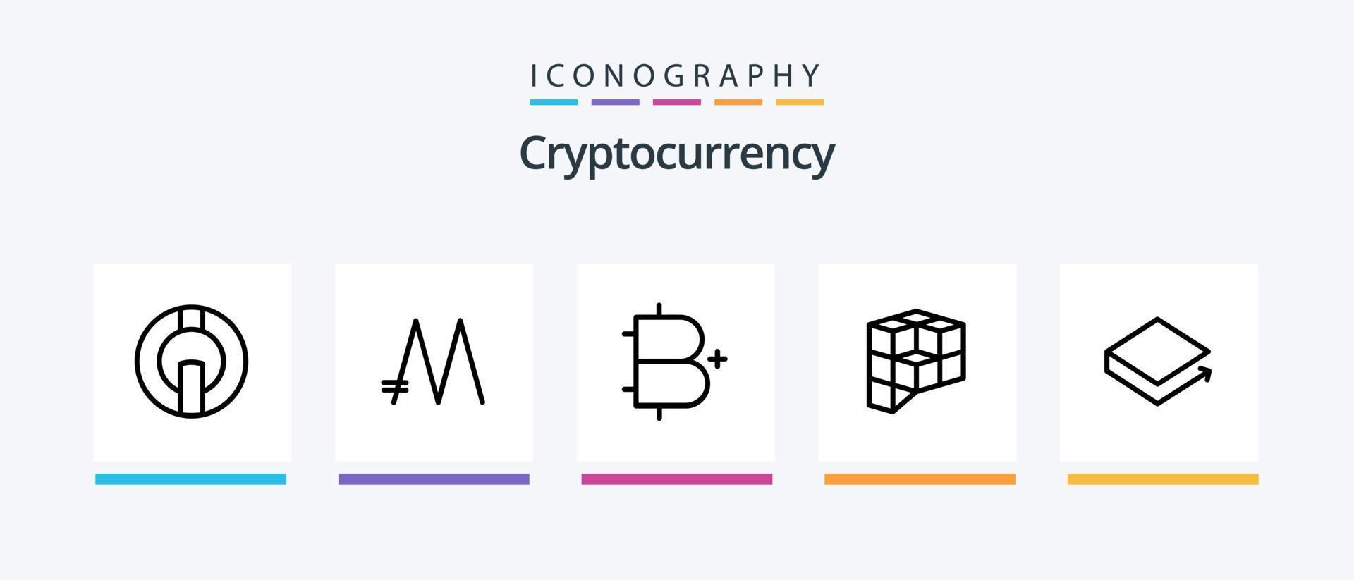 Cryptocurrency Line 5 Icon Pack Including nova coin. crypto. crypto currency. coin. crypto currency. Creative Icons Design vector