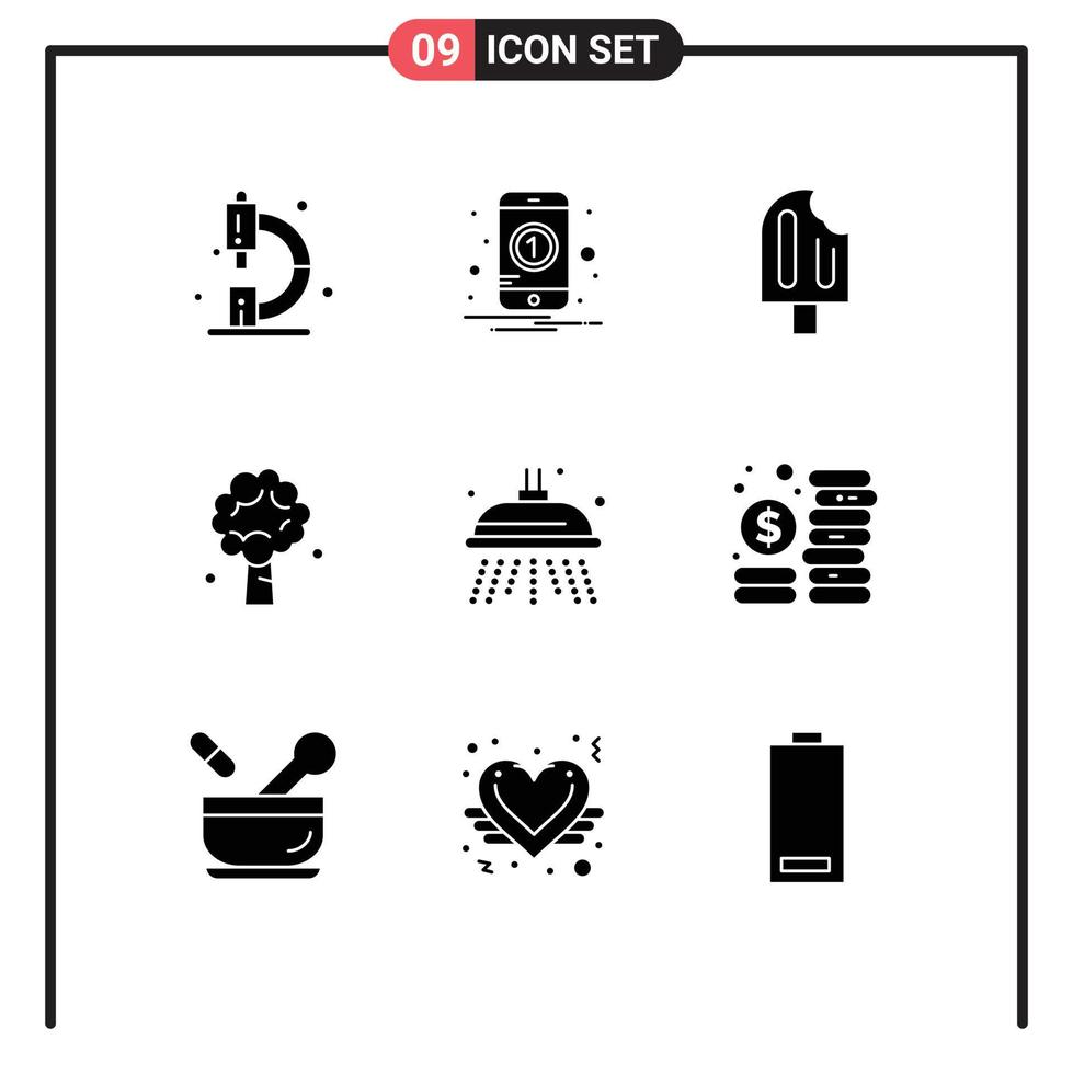 9 Creative Icons Modern Signs and Symbols of nature apple mobile tree ice Editable Vector Design Elements