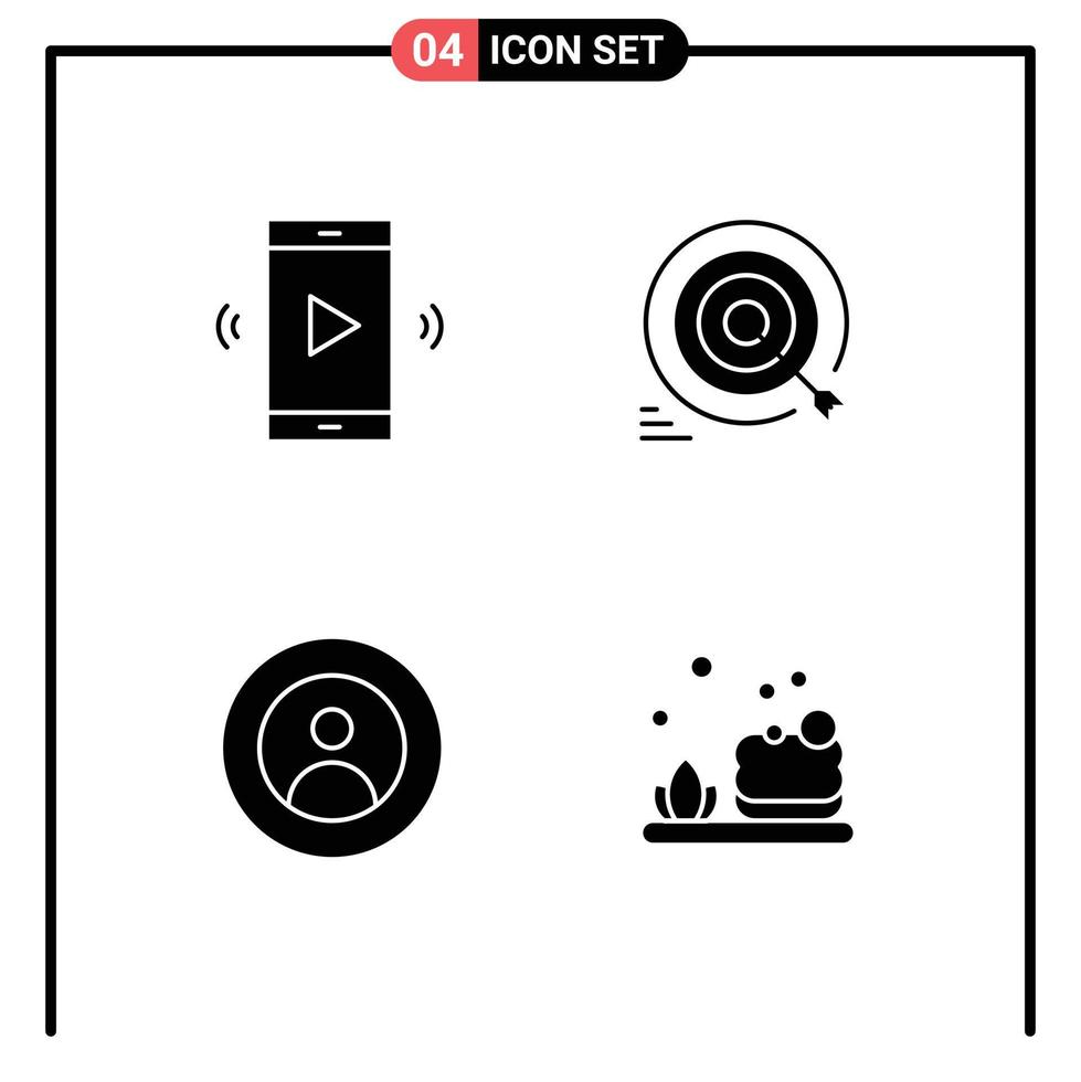 Editable Vector Line Pack of Simple Solid Glyphs of amplifier goals speaker goal global Editable Vector Design Elements