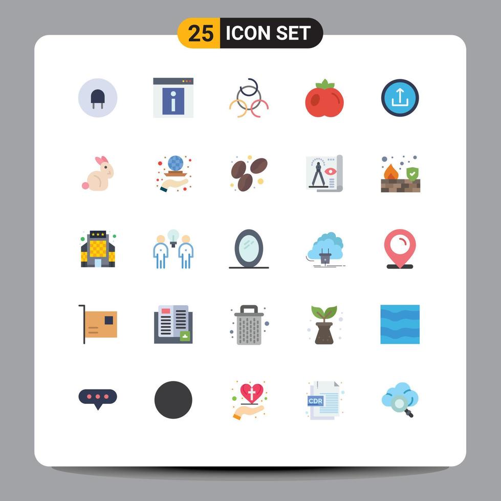 25 Flat Color concept for Websites Mobile and Apps navigation interface biology basic fruit Editable Vector Design Elements